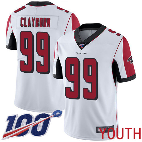 Atlanta Falcons Limited White Youth Adrian Clayborn Road Jersey NFL Football #99 100th Season Vapor Untouchable->youth nfl jersey->Youth Jersey